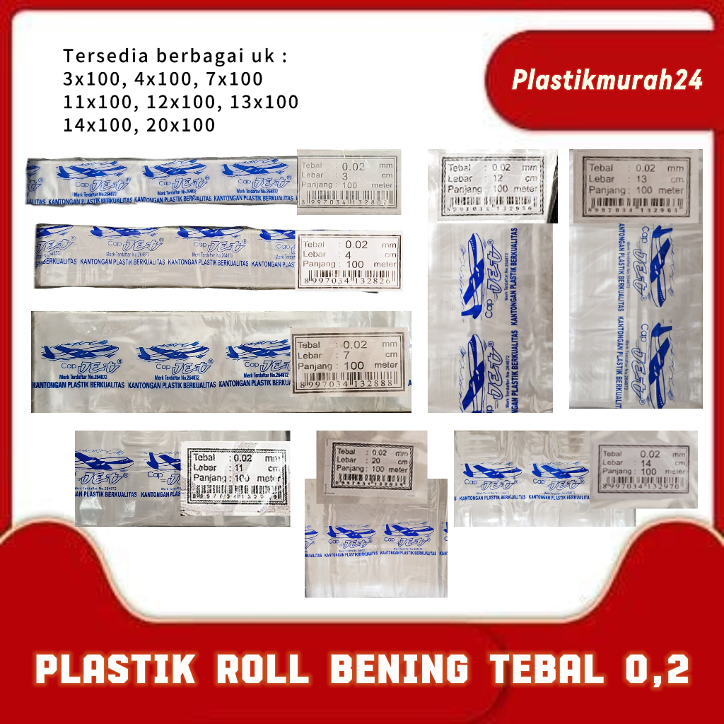 Plastik roll bening / Plastik PP Bening / Plastik Jet / Plastik Roll PP Bening 0,2