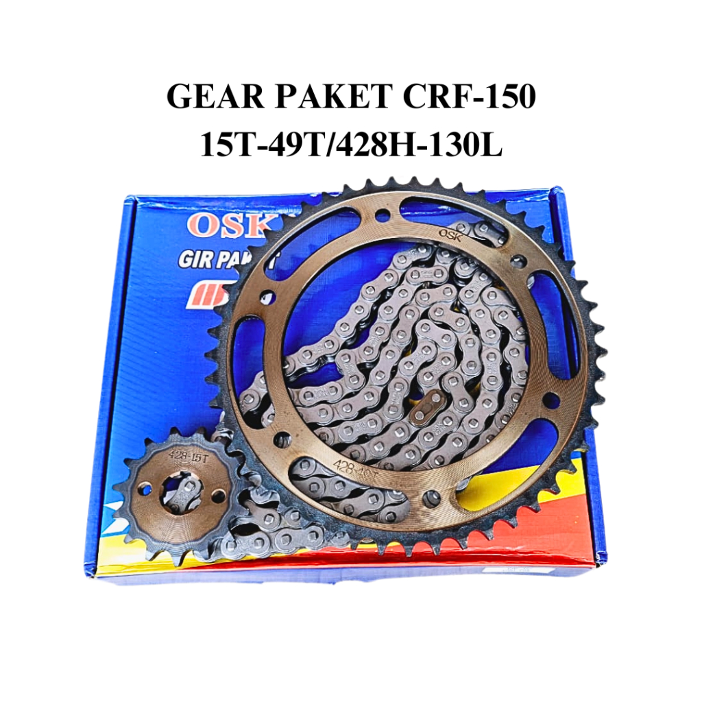 GEAR PAKET / GIGI TARIK KOMPLIT / GEAR SET SEPUHAN CRF 150 / CRF 150L / CRF 150 SUPERMOTO 15T-49T/42