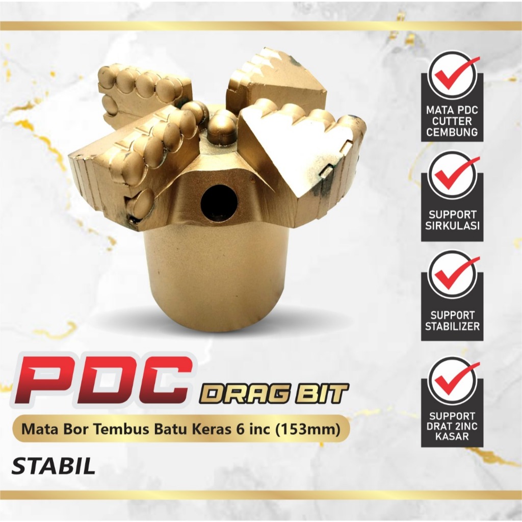 mata bor pdc 6inc/mata bor sumur tembus batu