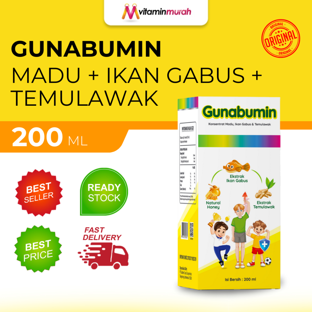 

GUNABUMIN KONSETRAT MADU IKAN GABUS DAN TEMULAWAK ISI 200 ml