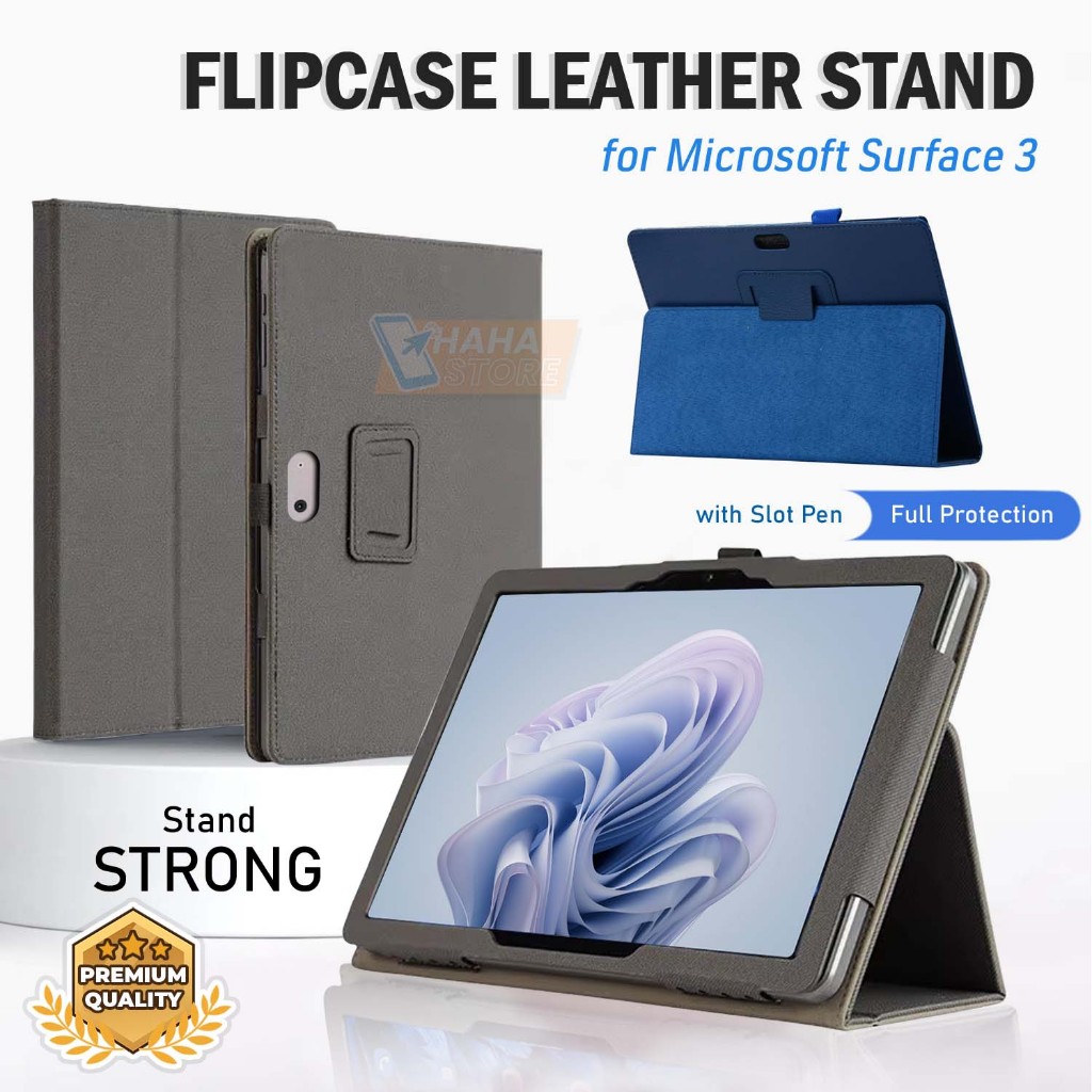 Smart Case Microsoft Surface 3 Flip Stand PU Leather Full Cover Stand Flipcase Sarung Casing Premium
