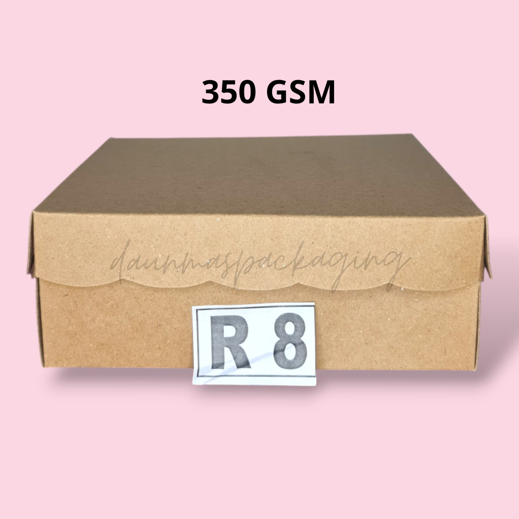 Dus Nasi Kotak Coklat Box Catering R8 350GSM Ukuran 18x18 [HARGA 100Lembar]
