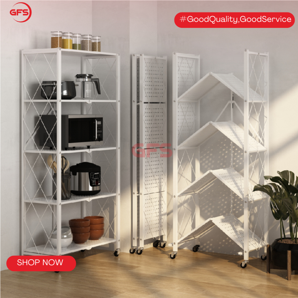 GFS LAMPUNG / RAK BESI LIPAT SERBAGUNA / RAK BESI 5 TINGKAT HITAM / RAK BESI 5 TINGKAT PUTIH