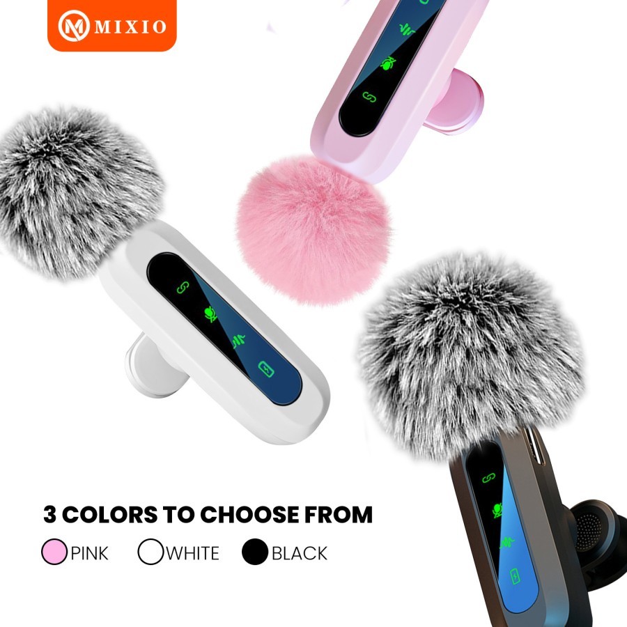 MIXIO W25 W26 Wireless Microphone Mic Wireless Clip on Microphone Mikrofon Lavalier HP Plug & Play