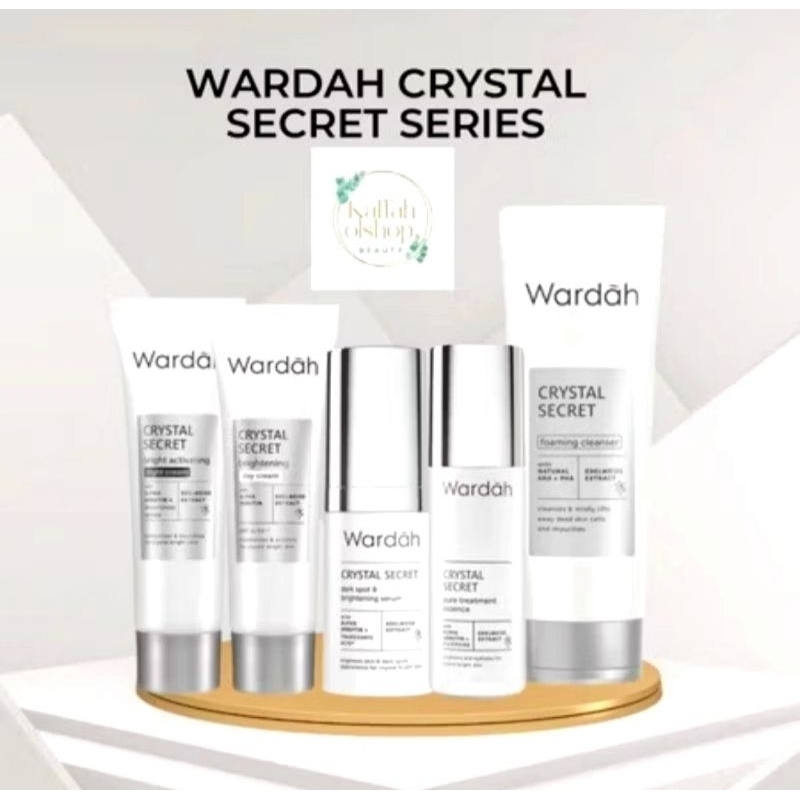 Wardah Paket Crystal Secret 5pcs ( sabun wajah, day cream, night cream, essence)