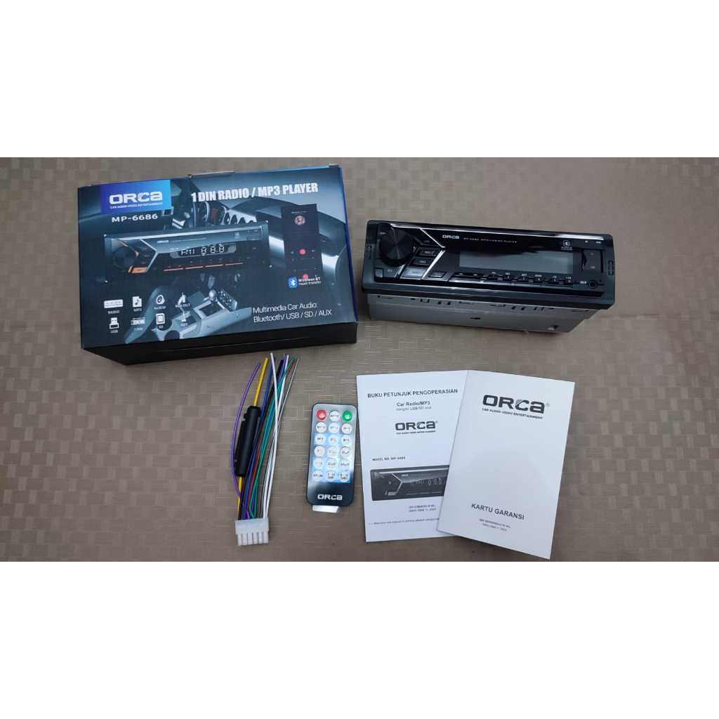 Single Din Tape Radio Mobil Universal Orca MP-6686