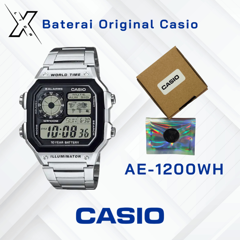 Baterai Jam Tangan Casio AE-1200WH Original