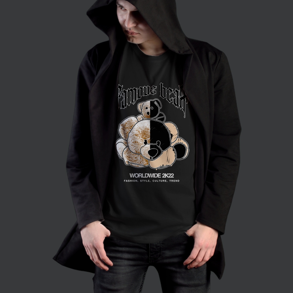 Kaos GANZ distro premium - Famous bear street vintage