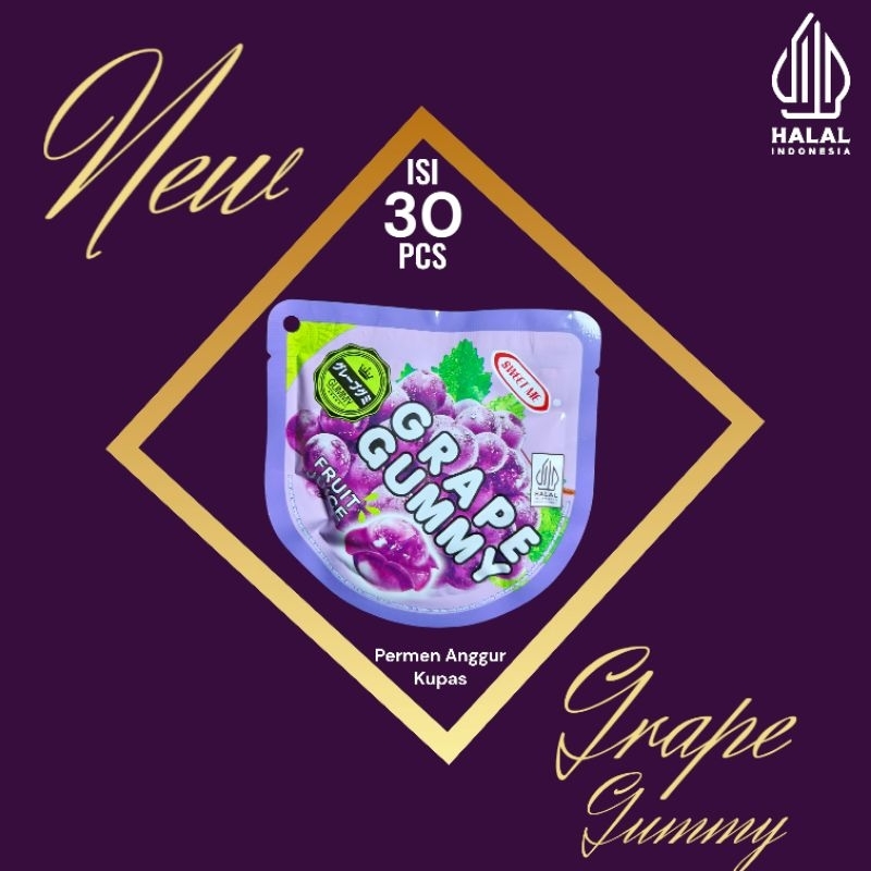 

RB 1 Box Permen Grape Gummy Mango Gummy Strawberry Gummy isi 30 pcs