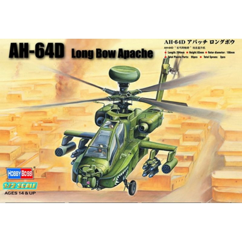 HOBBYBOSS AH-64D LONG BOW APACHE PLASTIC MODEL KIT MILITARY HELICOPTER AEROPLANE PLANE AIRCRAFT PESA