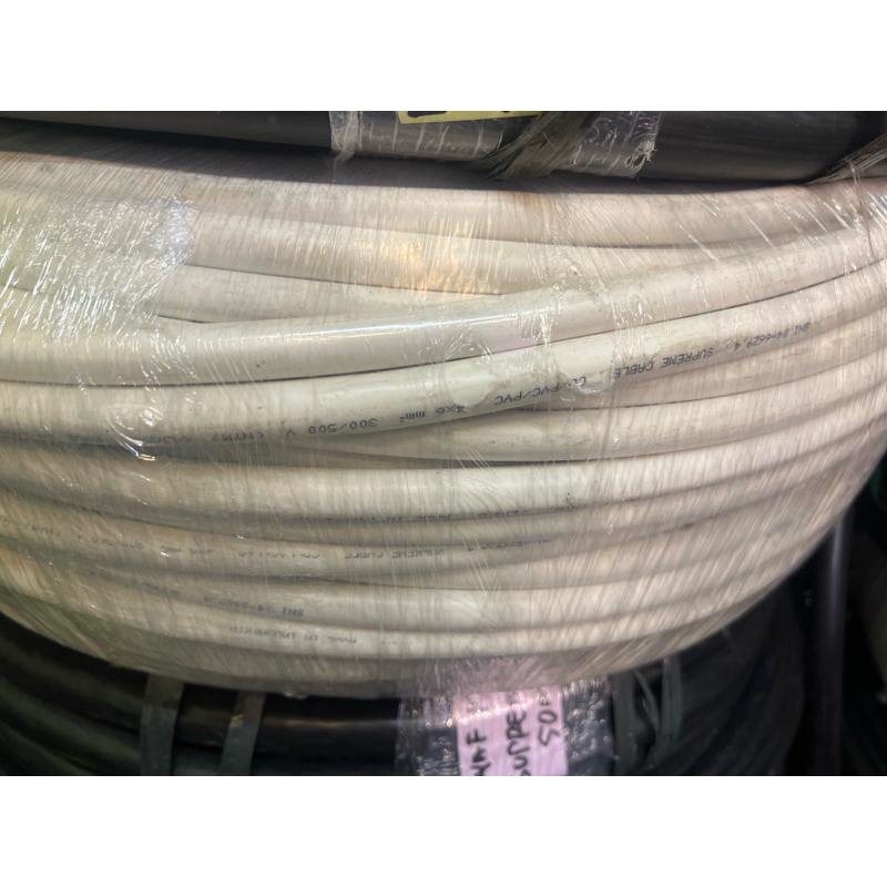 Kabel Supreme NYM 4x6 Tunggal Putih Potongan / Meteran NYM 4x6Mm Supreme