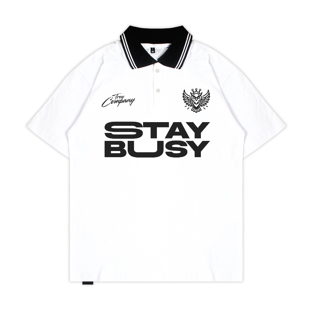 Troy Company Cotton Rugby Polo Shirt White Otus Brookii - Kaos Polo Putih PR 3006