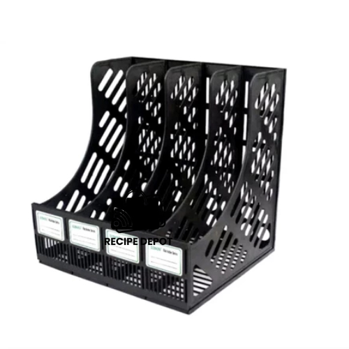 

Rak Rack File Box Lipat 4 Sekat Tempat Penyimpan Kertas Dokumen Organizer Aksesoris Meja Kantor Minimalis