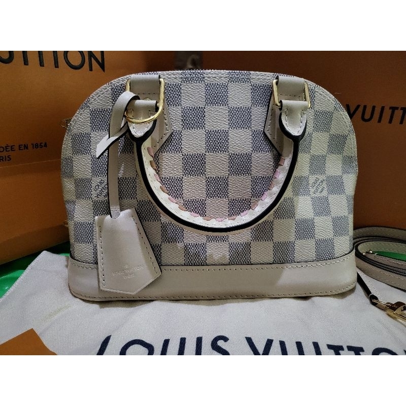 Louis Vuitton LV Limited Edition BB Alma Braided Damier Azur Satchel