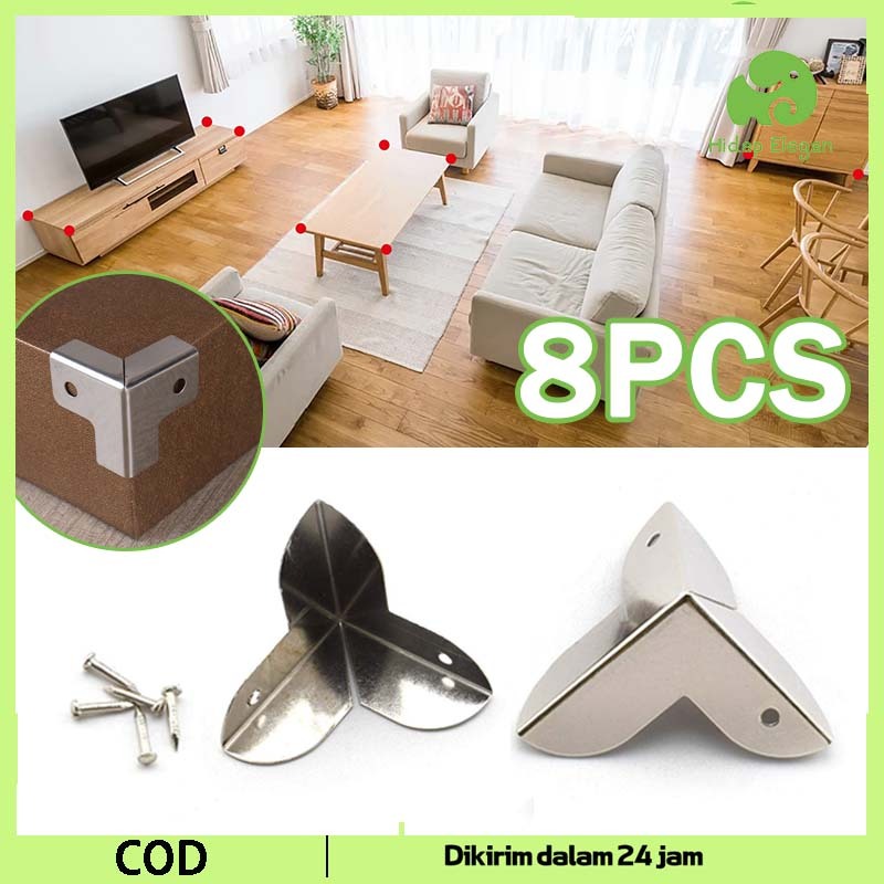 8pcs Siku Kotak Hardcase Stainless Steel 2.4cm Siku Cover Hardcase Siku Box Kotak Pelindung Sudut Ko