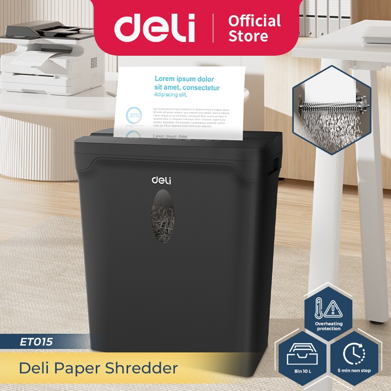 Deli Mesin Penghancur Kertas / Paper Shredder 5 Lembar 5 Menit Non Stop ET015
