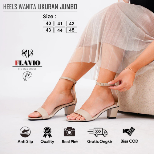 Toko Flavio - Big Size 40-45 | Sepatu Sandal High Heels Wanita Super JUMBO Besar / Sepatu Pesta Cewe