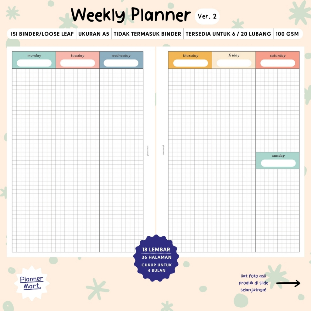 

Isi Binder A5 | Weekly Planner #2