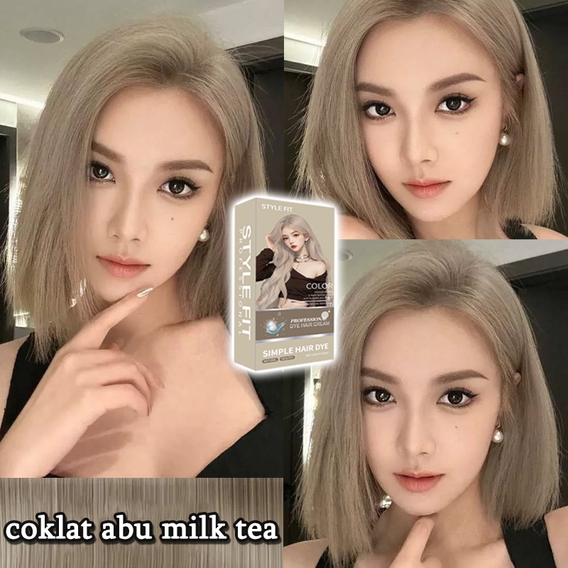 【Pengiriman cepat】STYLE FIT cat rambut Coklat abu milk tea * 200ml membuat kulit tampak putih，Tanpa 