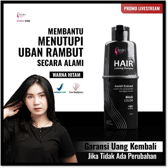 AESTIKA HAIR COLORING SHAMPOO ORIGINAL | Aestika Hair Coloring Shampoo Black