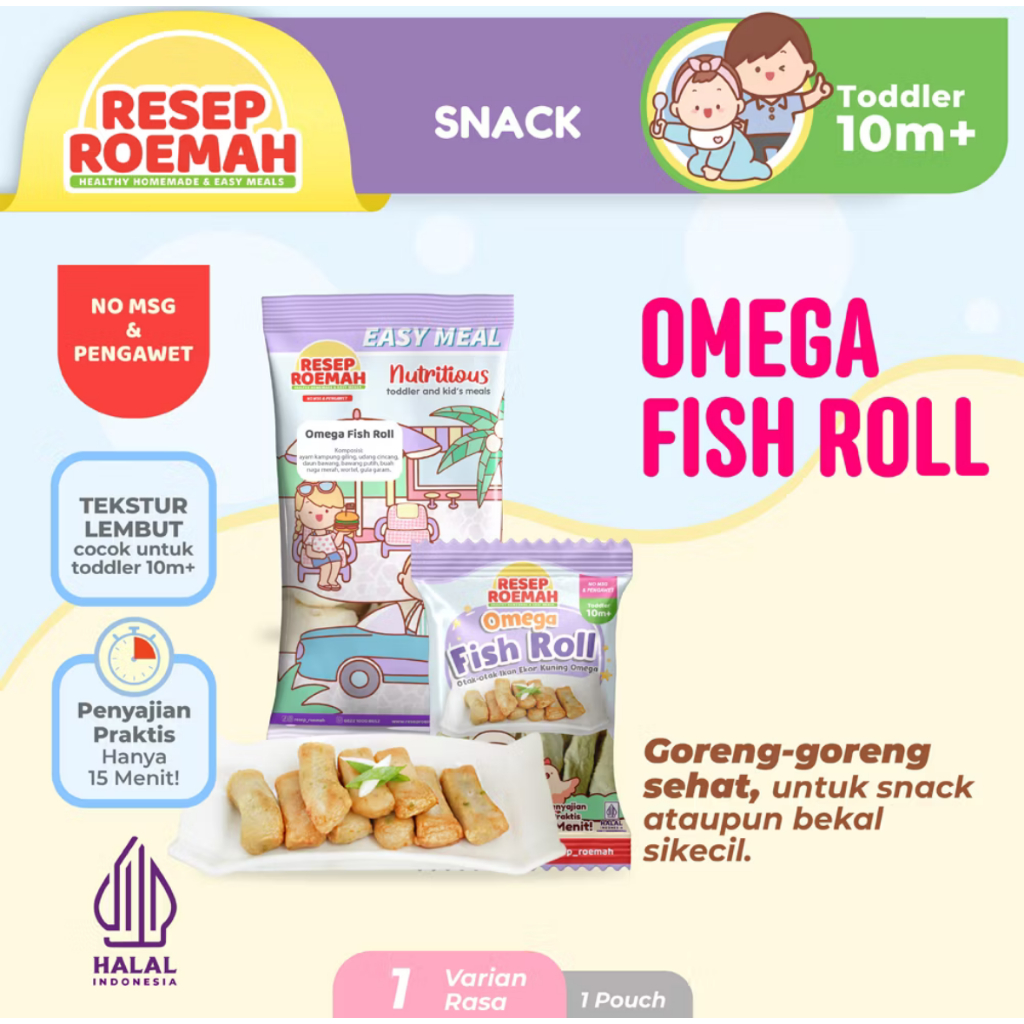 

Omega Fish Roll / Otak-otak Ikan Ekor Kuning Omega / Toddler / Toddler Healthy Frozen Food / No MSG