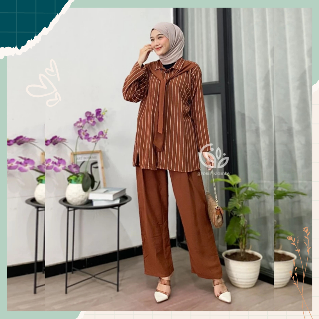 One Set Daily Setelan Wanita Oneset Panjang Jumbo Big Size XL Bahan NABILA SET BLAZER SCUBA Premium 