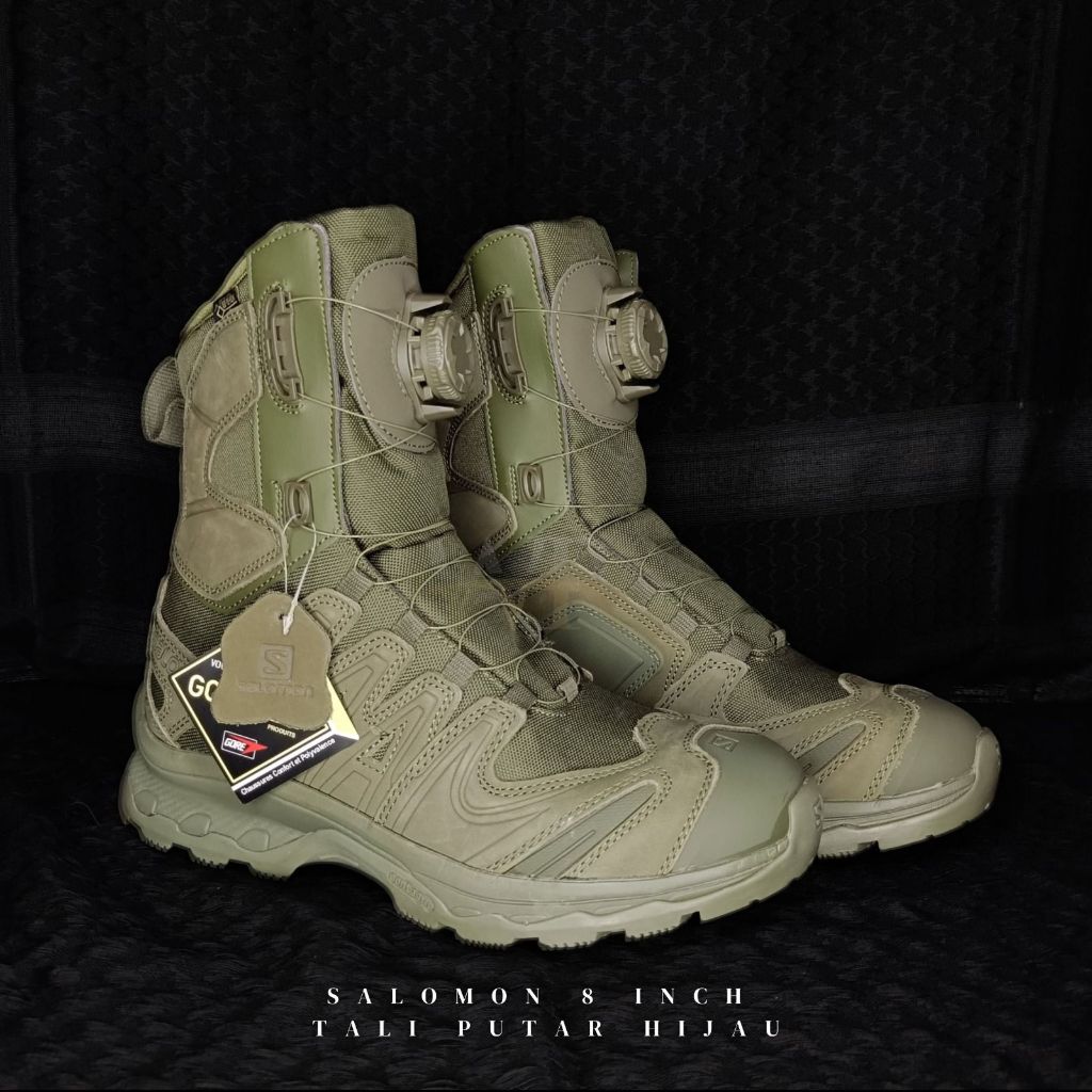 Sepatu PDL HITAM SALOMON TALI PUTER/Sepatu PDL SALOMON SWIVEL ROPE 8 INCH/SEPATU SALOMON PUTAR