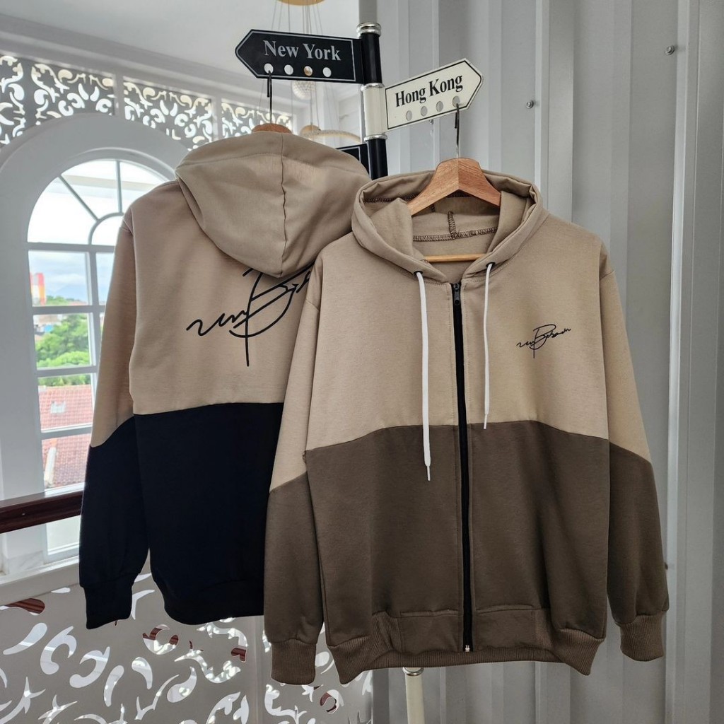 ( isi 2 pcs) Terbaru jaket hoodie B SIGNATURE HOODIE / Jaket couple pasangan terbaru / sweater coupl