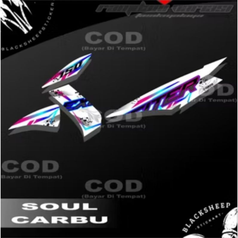 Striping Mio Soul Karbu Variasi Stiker Motor Yamaha Soul Karbu Lis Cover Lis Body Motor