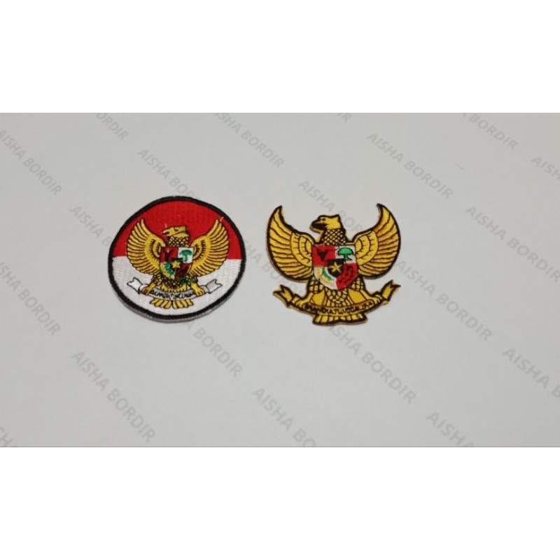 logo badge garuda merah putih dan garuda kuning bordir