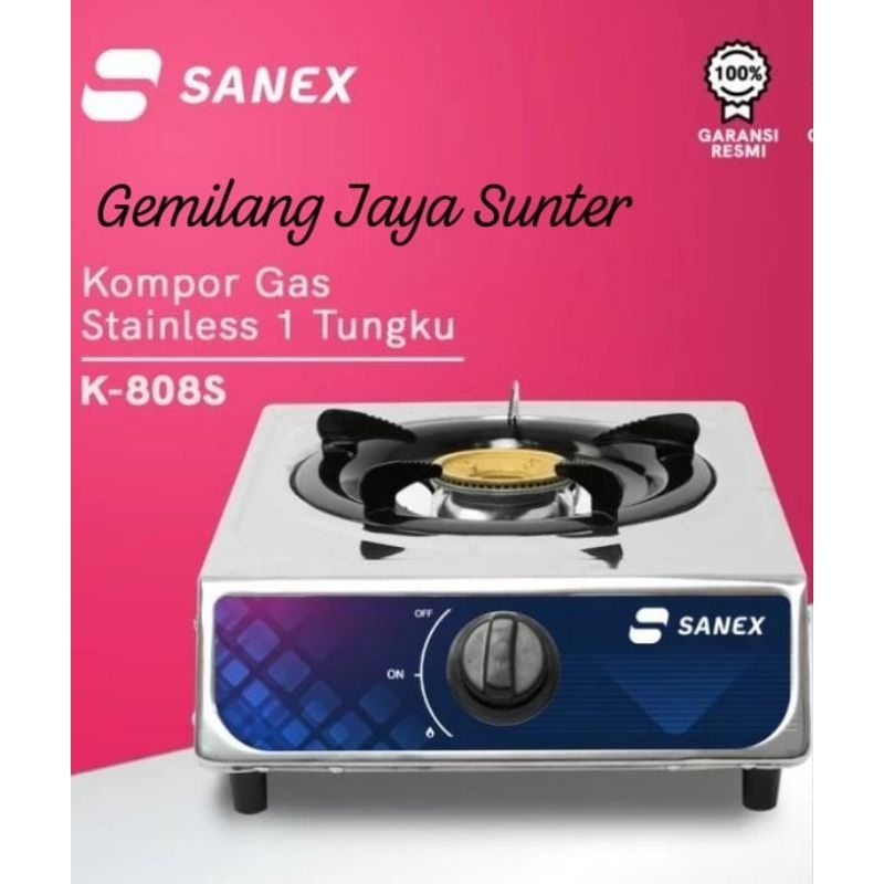 Sanex kompor gas 1 tungku stainless steel