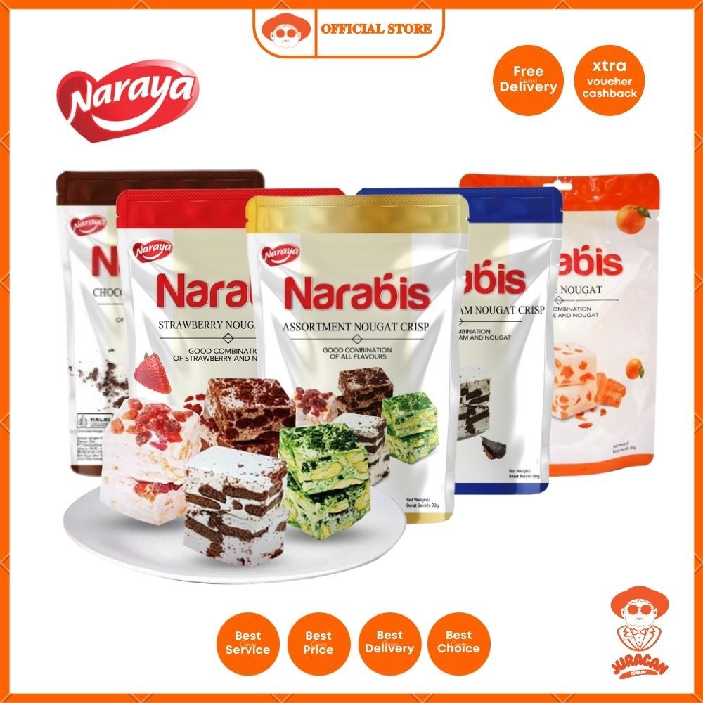 

Naraya Narabis 90g Assorment Nougat Crisp Narabis Coklat Strawbery Cookies