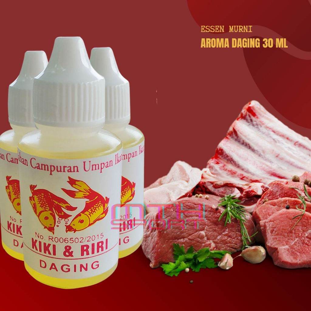 ESSEN MURNI Aroma Daging - Essen Ikan Mas /Bawal /Lele - Campuran Umpan - Esen Kiki & Riri 30 ml