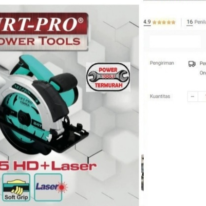 

Circular Saw 7" NRT PRO 585HD Laser Gergaji Potong Kayu Circle 585 HD