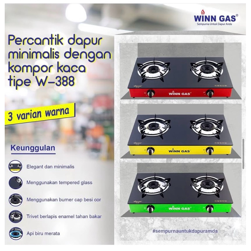 Kompor Gas Kaca WinnGas W 388