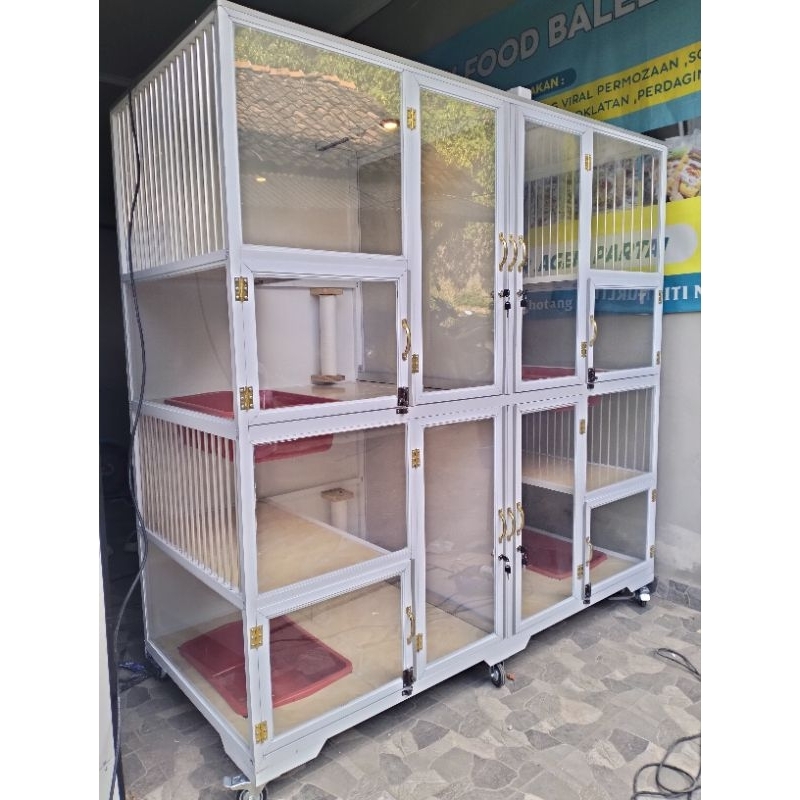 kandang kucing aluminium 4 kamar