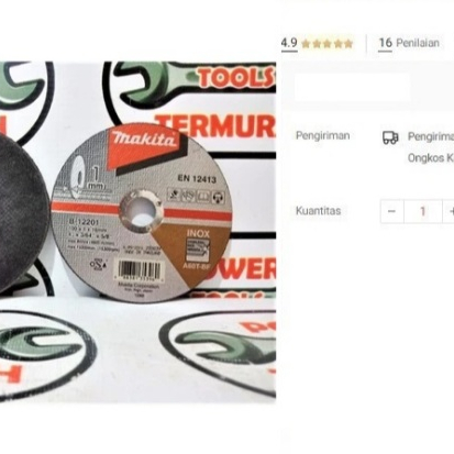 

MAKITA Batu Potong Besi 4" x 1mm Mata Cutting Wheel Gerinda 4x1 Tipis