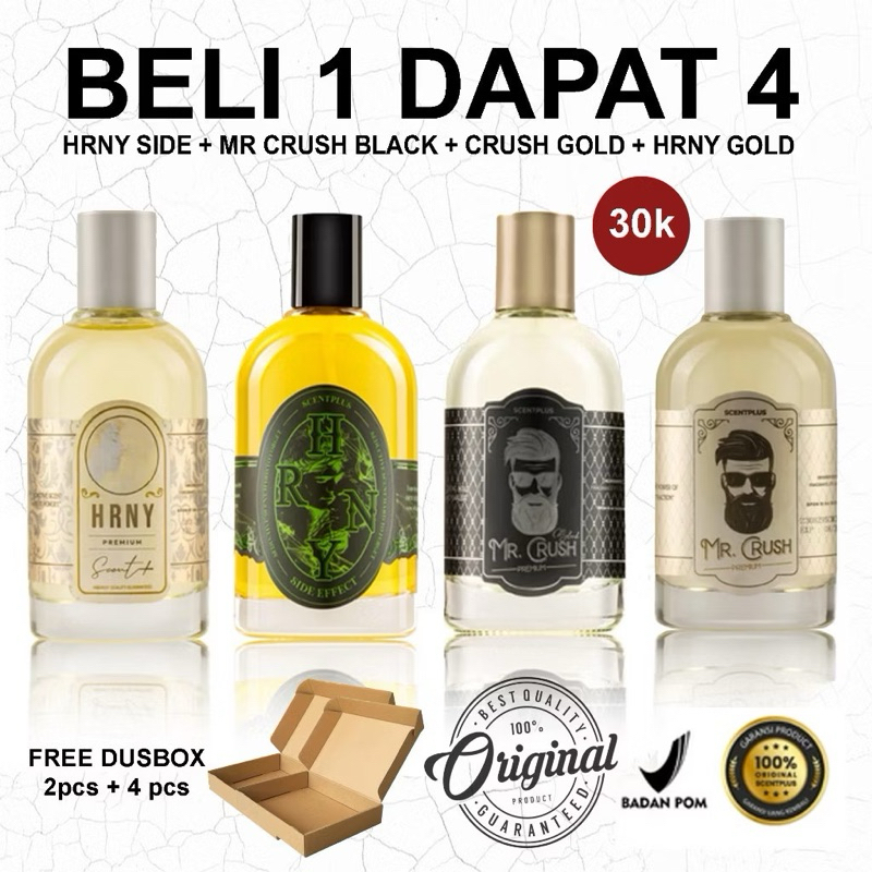PROMO BELI 1 DAPAT 4 PARFUM PEMIKAT WANITA HRNY ORIGINAL + ELITE PRO PLAYER PARFUM ASLI DI SUKAI PRI