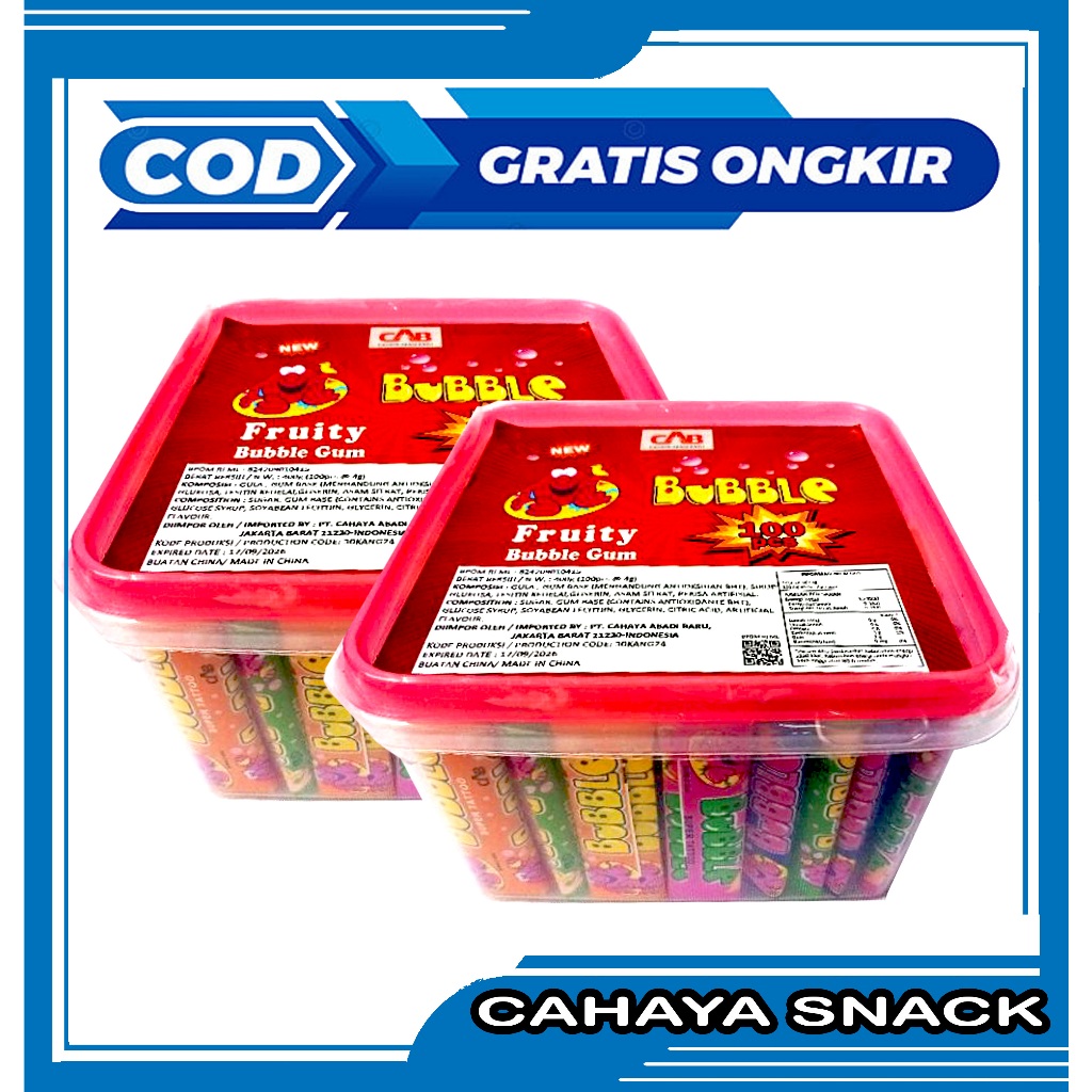 

RB22 PERMEN KARET TATO BUBLE GUM ( 1 TOPLES ) ISI 100 PCS / netto 400 Gram