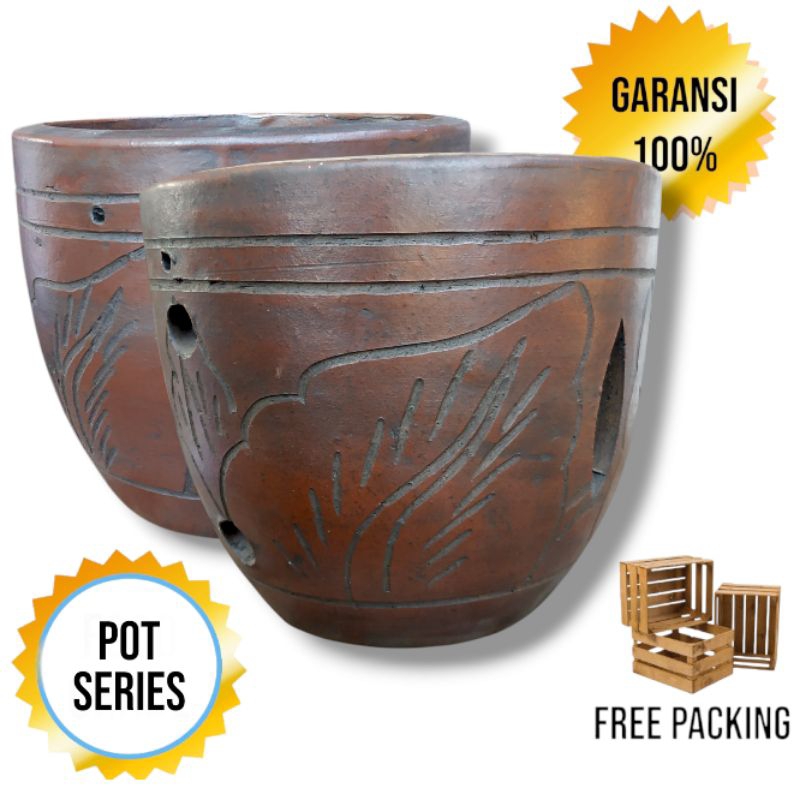 Pot Gerabah Tanah Liat