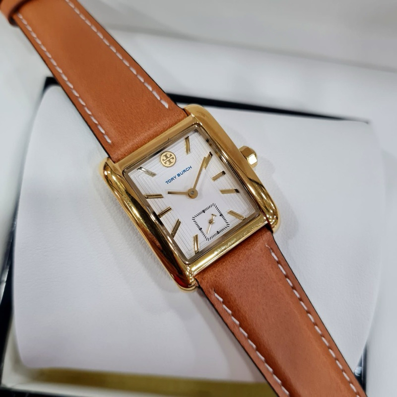Original Jam Tangan Wanita Tory Burch TBW-1068 Leather Strap
