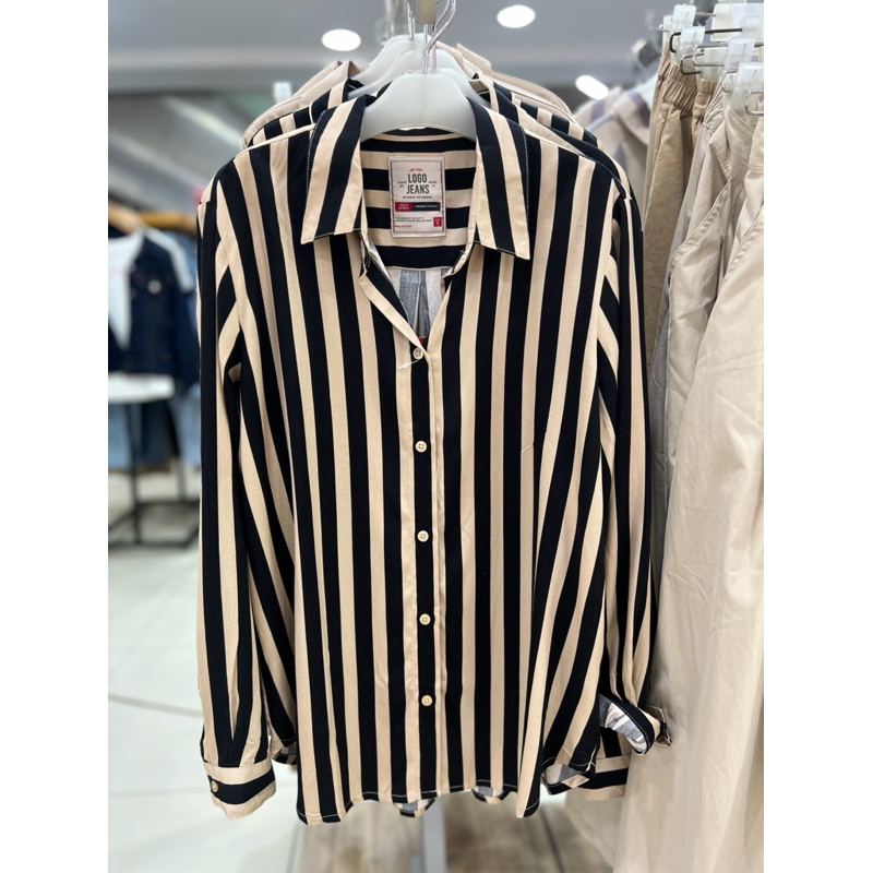 Kemeja Salur wanita LOGO Original