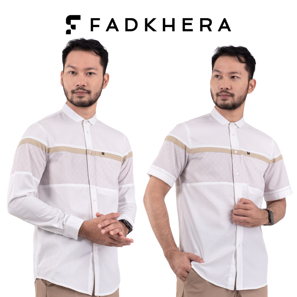 FADKHERA ASSAJID | Fadkhera Official Store Baju Koko Kemeja Pria Dewasa Putih Lengan Panjang Depok