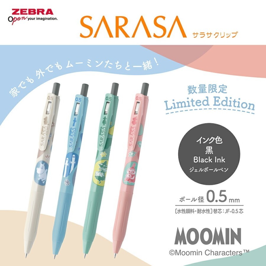 

Zebra Sarasa Moomin Hattifatteners Snufkin Little My Gel Ink Pen 0.5mm Pulpen Limited Edition