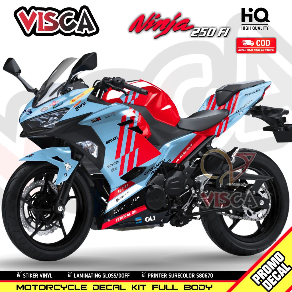 Decal Ninja 250 Fi New Full Body Stiker Ninja 250 Fi Striping Ninja 250 Fi Dekal Ninja 250 New 2018 