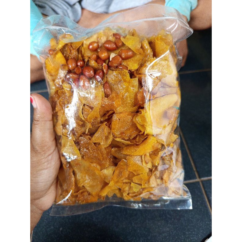 

keripik ubi jalar pedas manis kemasan 250 gr khas Muria kudus