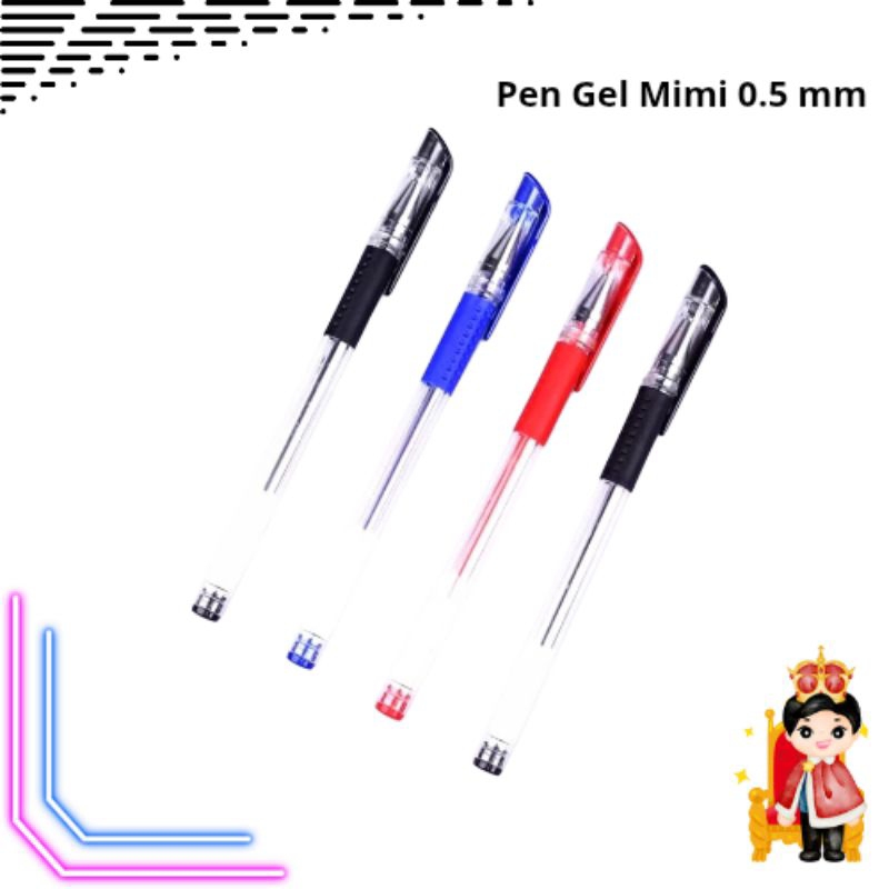 

Pulpen Mimi 0.5 mm - Pen Gel Mimi - Bolpoin Hitam, Biru, Merah - Peralatan Sekolah Anak - Pulpen Tinta Gel Alat Tulis Pena