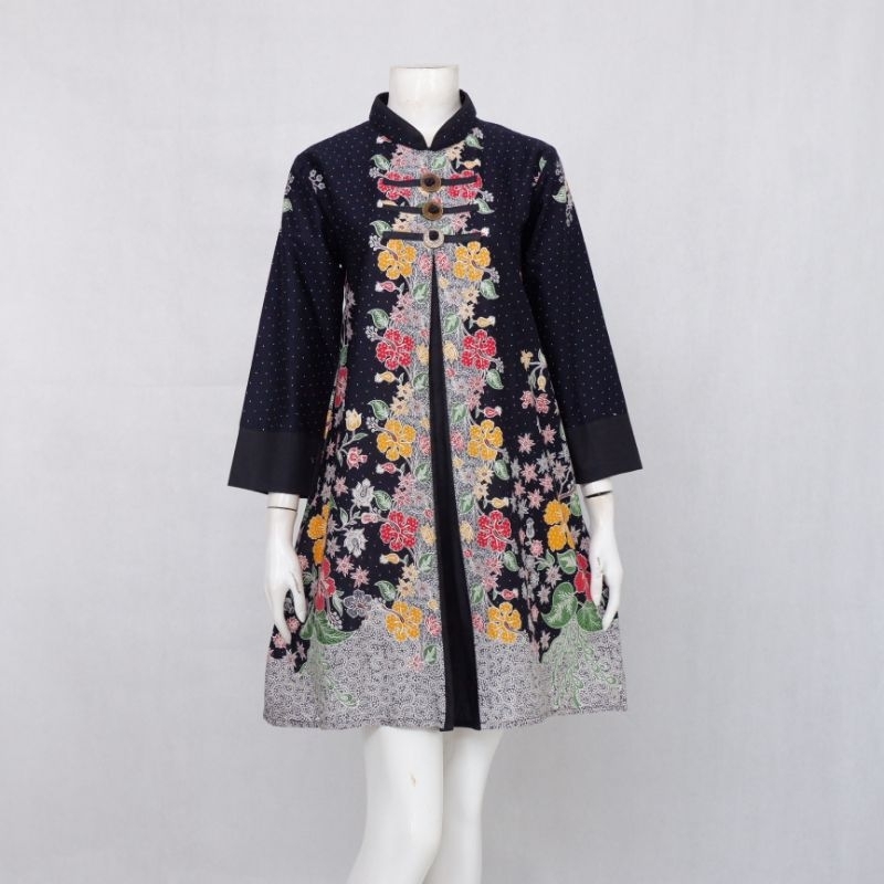 Tunik Pias Florist Ayu Batik Print Halus Asli Solo SMLXLXXL XXXL