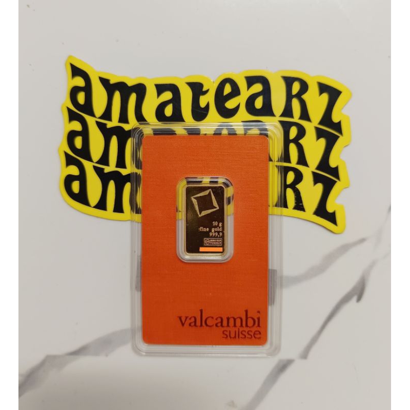 LOGAM MULIA VALCAMBI SUIISE BERAT 10 GRAM FINE GOLD 999,9%