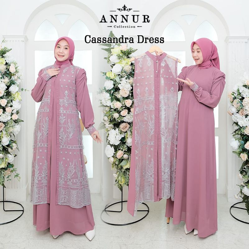 CASSANDRA SET OUTER BROKAT by ANNUR / GAMIS DRESS CASSANDRA / GAMIS CERUTTY BERFURING / GAMIS BROKAT